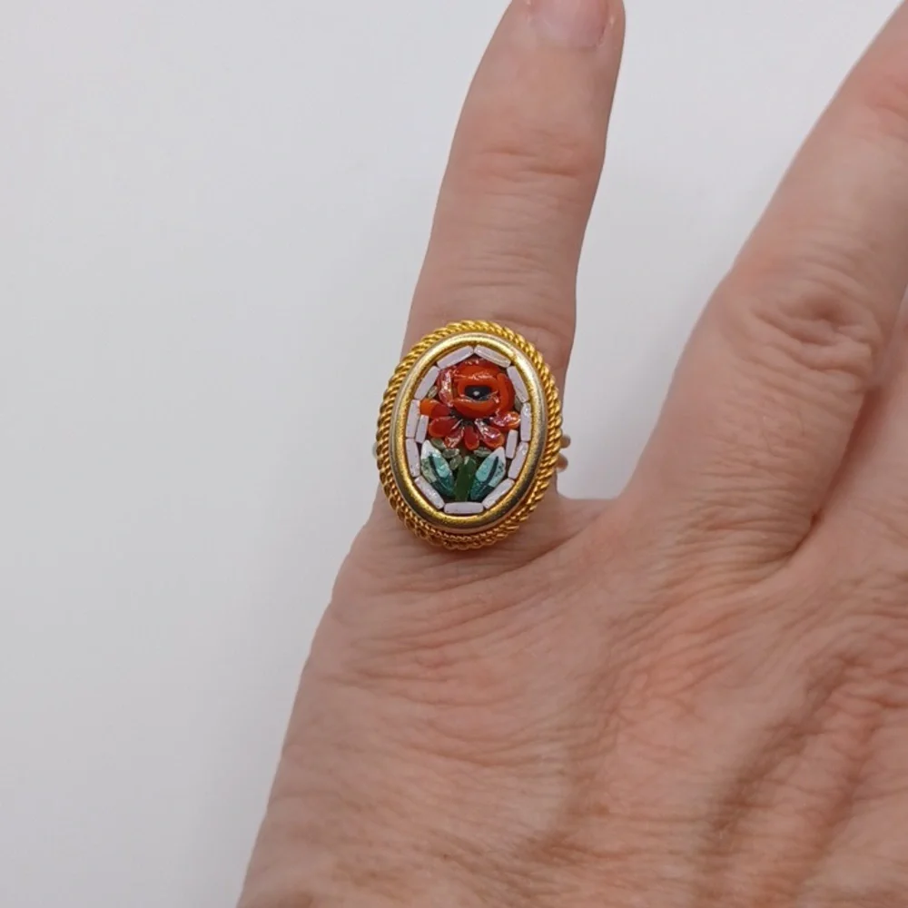 Micro Mosiac Floral Ring